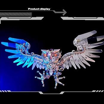 スチームパンク風のゴーグル付きフクロウ DIY 3D メタルアニマルモデルキット スチームパンク風のゴーグル付きフクロウ DIY 3D メタルアニマル